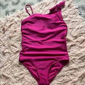 Chelsea & Violet Asymmetrical Pink One Piece Swimsuit